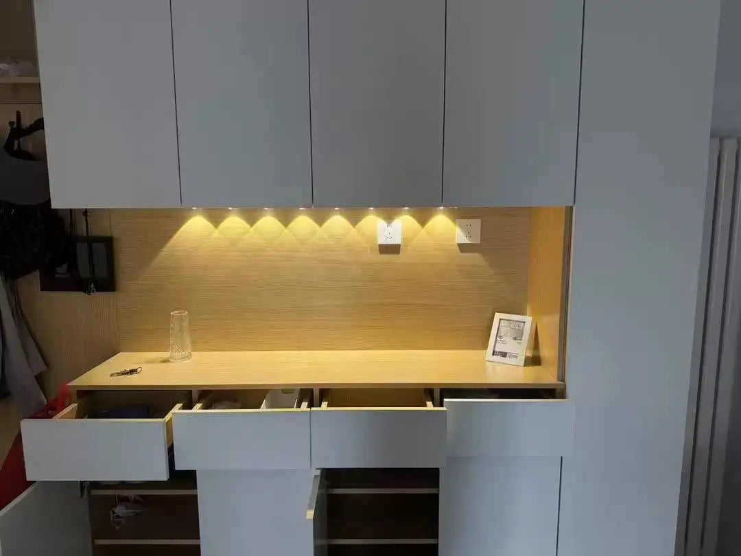 Wireless Ultra Thin Motion Sensor LED Cabinet Light Dimmable Lamp USB Rechargeable 3 Colors for Kitchen Wardrobe Bedroom Stairs