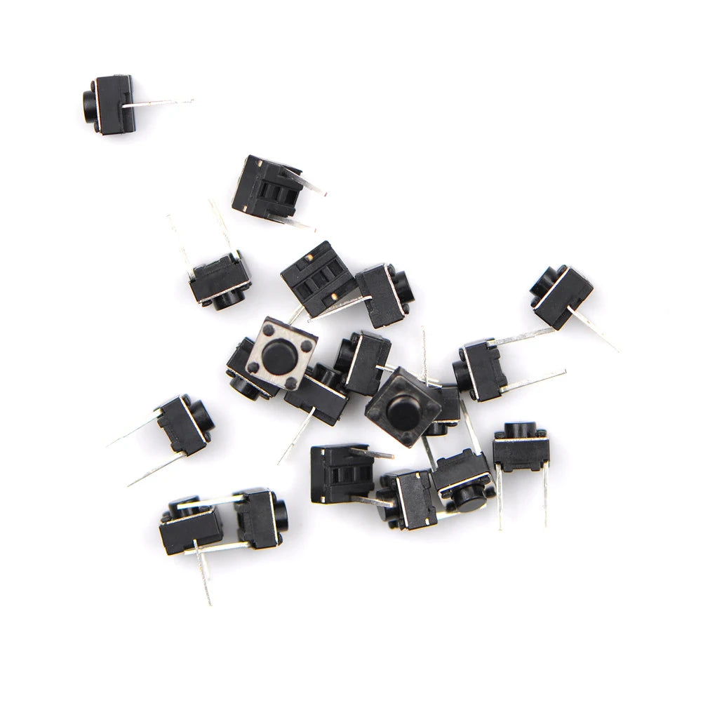 20pcs Push Button Switches 2 Pins Tactile Switch For DIY Parts 6*6*5mm Wholesale