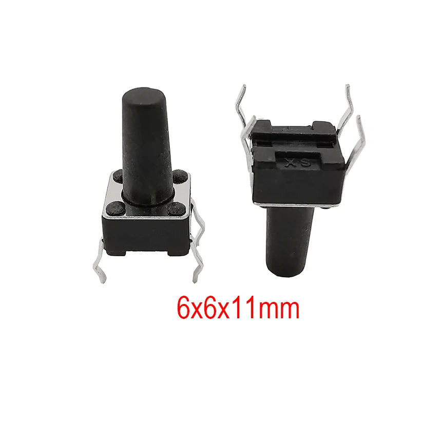 50Pcs 6x6mm Tactile Tact Mini Push Button Switch PCB Panel Momentary DIP 4 Pin Self-Reset Switch 6*6*4.3/5/6/7/8/9/10/11/12/13MM