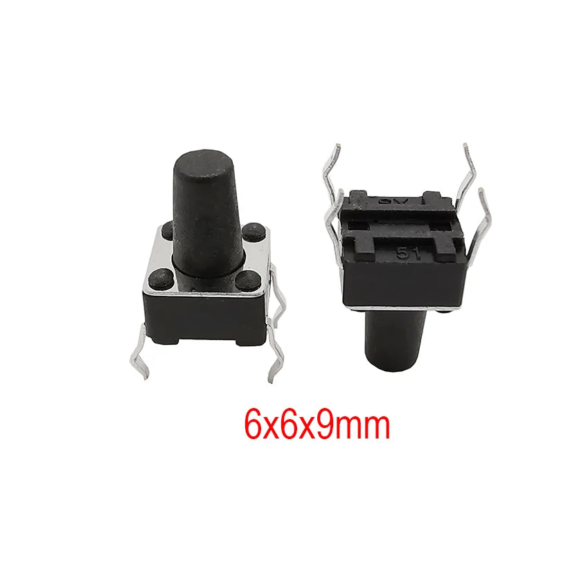 50Pcs 6x6mm Tactile Tact Mini Push Button Switch PCB Panel Momentary DIP 4 Pin Self-Reset Switch 6*6*4.3/5/6/7/8/9/10/11/12/13MM