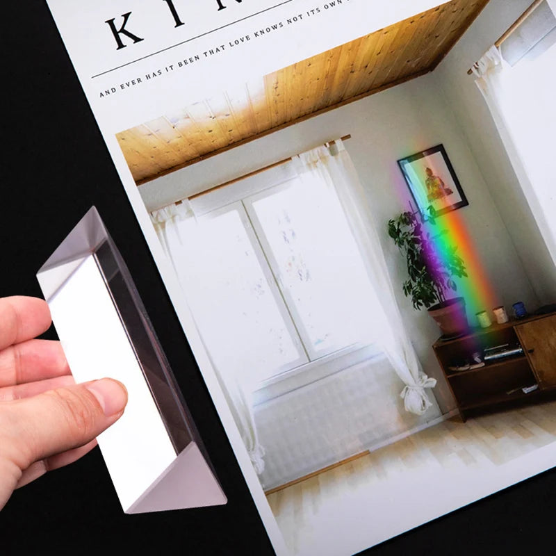 30*30*60 Triangular Prism Rainbow Prisma Crystal Glass Photographic Prisme Color Prisms Physics Children's Light Experiment