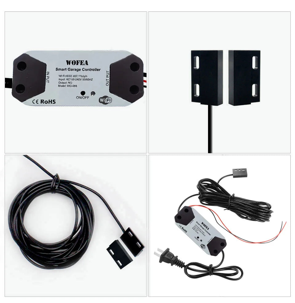 Smart Garage Door Opener Controller, EU plug, Work with Alexa, Echo, Google Home, SmartLife, Tuya App Control, No Hub Required