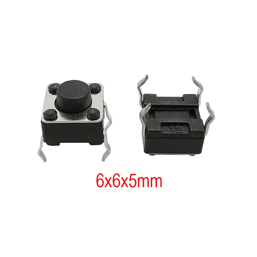50Pcs 6x6mm Tactile Tact Mini Push Button Switch PCB Panel Momentary DIP 4 Pin Self-Reset Switch 6*6*4.3/5/6/7/8/9/10/11/12/13MM