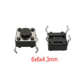 50Pcs 6x6mm Tactile Tact Mini Push Button Switch PCB Panel Momentary DIP 4 Pin Self-Reset Switch 6*6*4.3/5/6/7/8/9/10/11/12/13MM