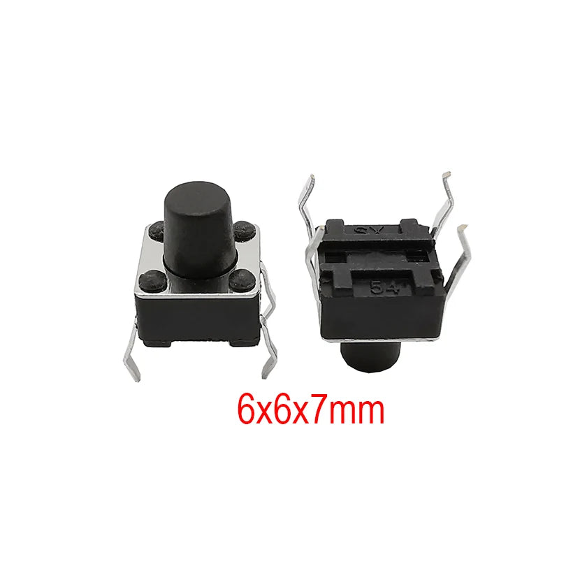 50Pcs 6x6mm Tactile Tact Mini Push Button Switch PCB Panel Momentary DIP 4 Pin Self-Reset Switch 6*6*4.3/5/6/7/8/9/10/11/12/13MM