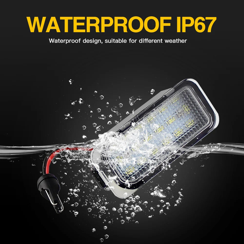 2Pcs LED License Number Plate Light Lamps For Ford Escape Ranger Kuga 1 2 C-MAX Focus 2 3 Ecosport Edge Fiesta 6 7 Mondeo 4 5