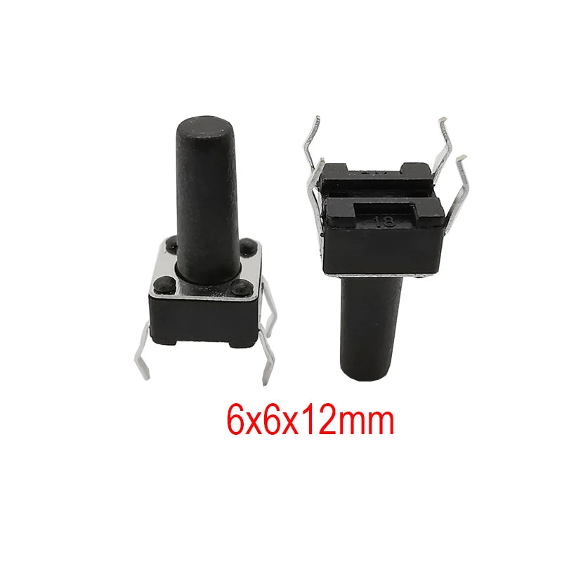 50Pcs 6x6mm Tactile Tact Mini Push Button Switch PCB Panel Momentary DIP 4 Pin Self-Reset Switch 6*6*4.3/5/6/7/8/9/10/11/12/13MM
