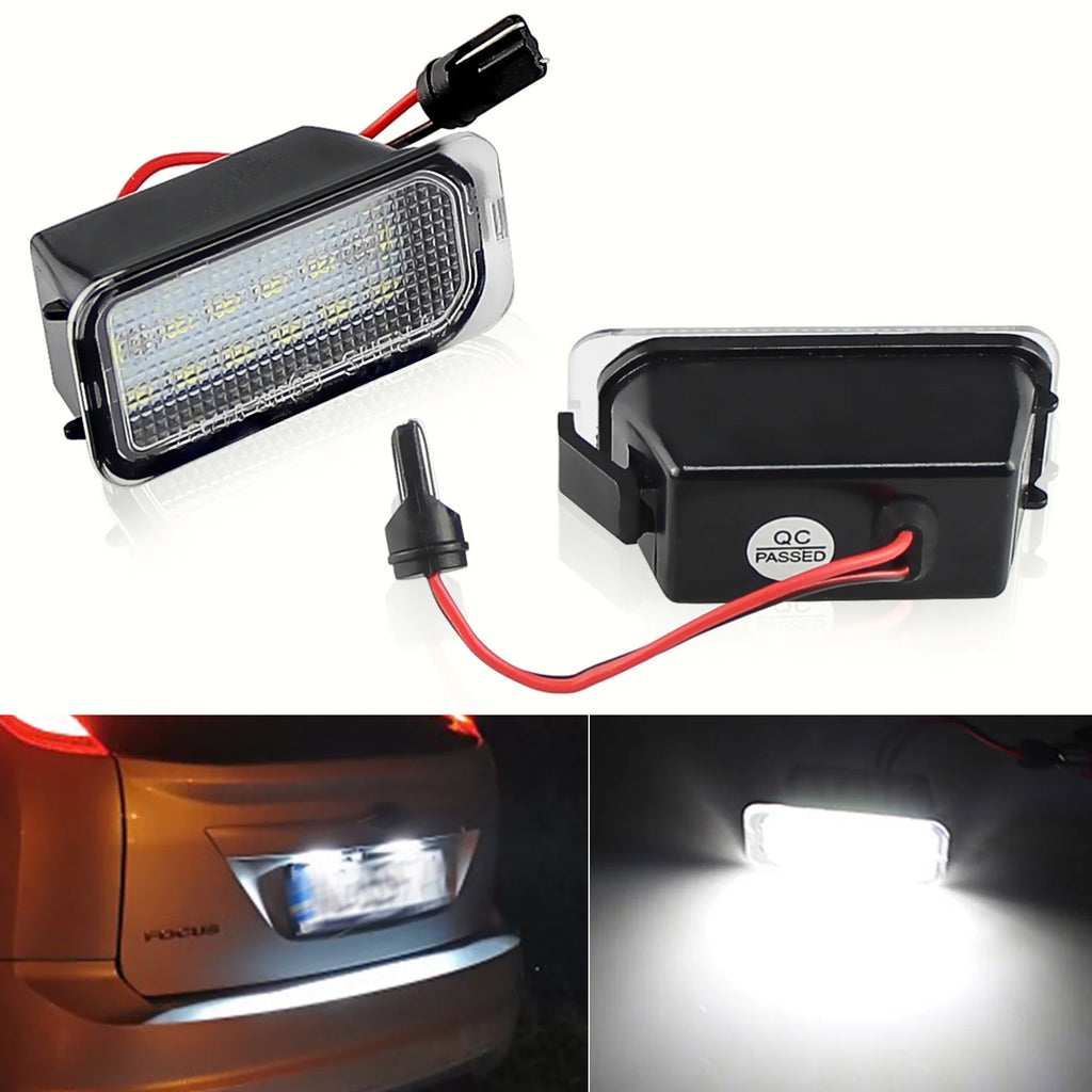 2Pcs LED License Number Plate Light Lamps For Ford Escape Ranger Kuga 1 2 C-MAX Focus 2 3 Ecosport Edge Fiesta 6 7 Mondeo 4 5