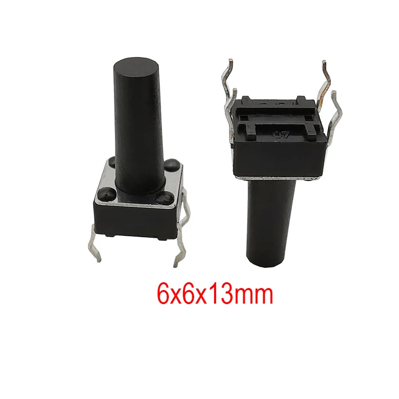 50Pcs 6x6mm Tactile Tact Mini Push Button Switch PCB Panel Momentary DIP 4 Pin Self-Reset Switch 6*6*4.3/5/6/7/8/9/10/11/12/13MM