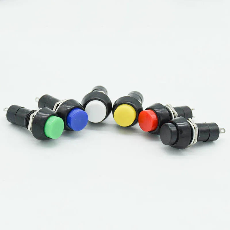 6pcs/lot 12mm 3A 150V PBS-11A PBS-11B 2PIN Plastic Push Button Switch Self-locking / Momentary  Switchs