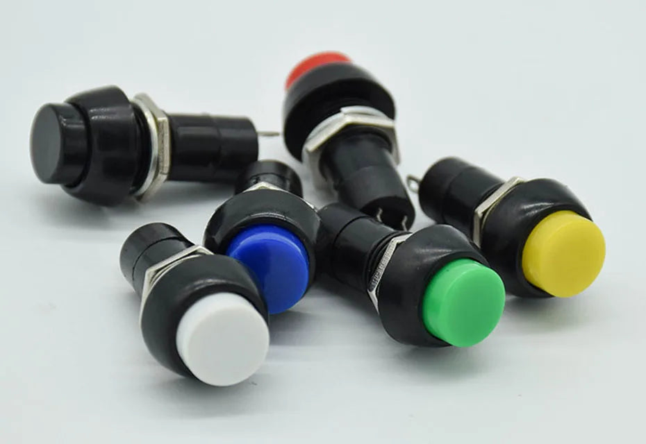 6pcs/lot 12mm 3A 150V PBS-11A PBS-11B 2PIN Plastic Push Button Switch Self-locking / Momentary  Switchs