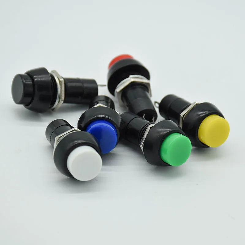 6pcs/lot 12mm 3A 150V PBS-11A PBS-11B 2PIN Plastic Push Button Switch Self-locking / Momentary  Switchs
