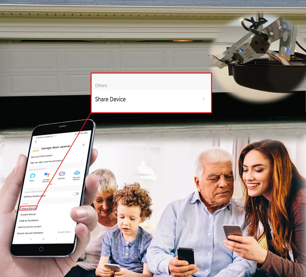 Smart Garage Door Opener Controller, EU plug, Work with Alexa, Echo, Google Home, SmartLife, Tuya App Control, No Hub Required