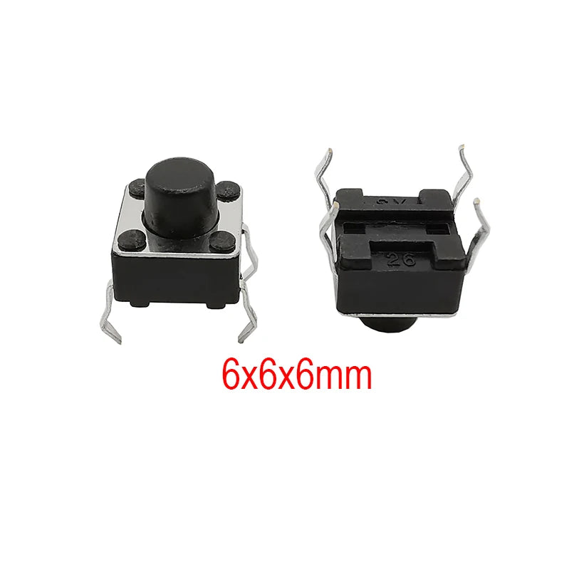 50Pcs 6x6mm Tactile Tact Mini Push Button Switch PCB Panel Momentary DIP 4 Pin Self-Reset Switch 6*6*4.3/5/6/7/8/9/10/11/12/13MM