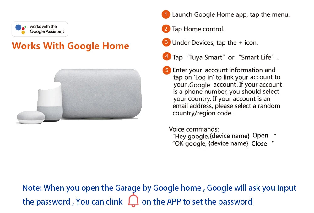 Smart Garage Door Opener Controller, EU plug, Work with Alexa, Echo, Google Home, SmartLife, Tuya App Control, No Hub Required