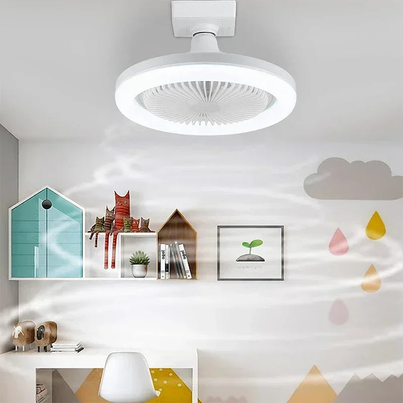 Smart 3 In 1 Ceiling Fan With Remote Control Lighting E27 Conversion Base 85-265v Lighting Base Suitable for Bedroom and Living