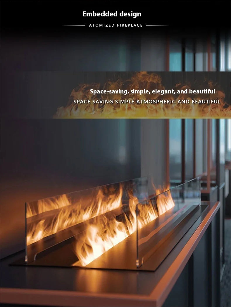 Smart Home 3D Fireplace Water Steam Humidifier LED Decorative Flame TV Wall Sound Of Firewood Cracking Vapour Electric Fireplace