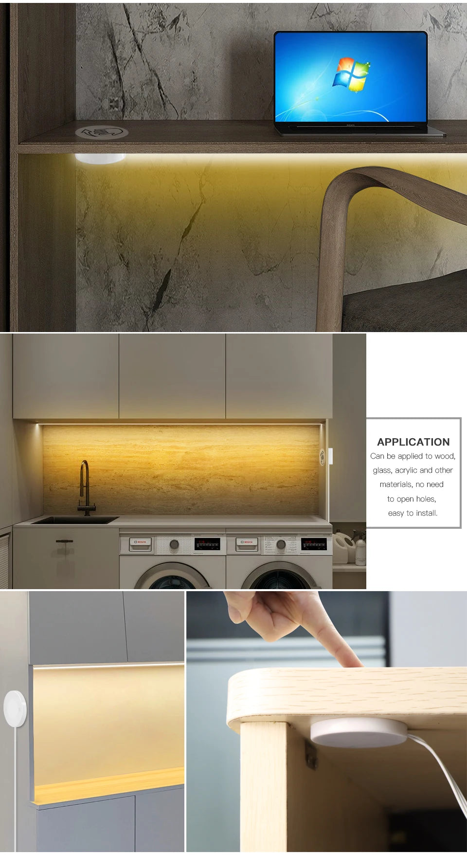 Super Bright USB COB LED Strip Light 320leds/m DC 5V with Hand Scan Dimmable Touch Sensor Switch 1m 2m 3m 4m 5m led licht