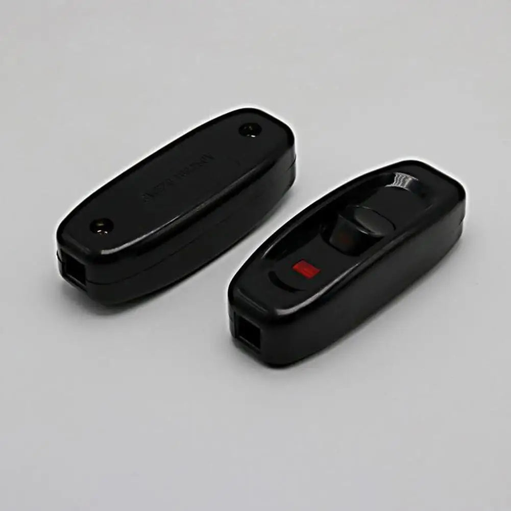 1pcs Inline Cord Black White 220V 10A Heavy Duty Thru On Off Lamp Bulb Wall Line Button Control With