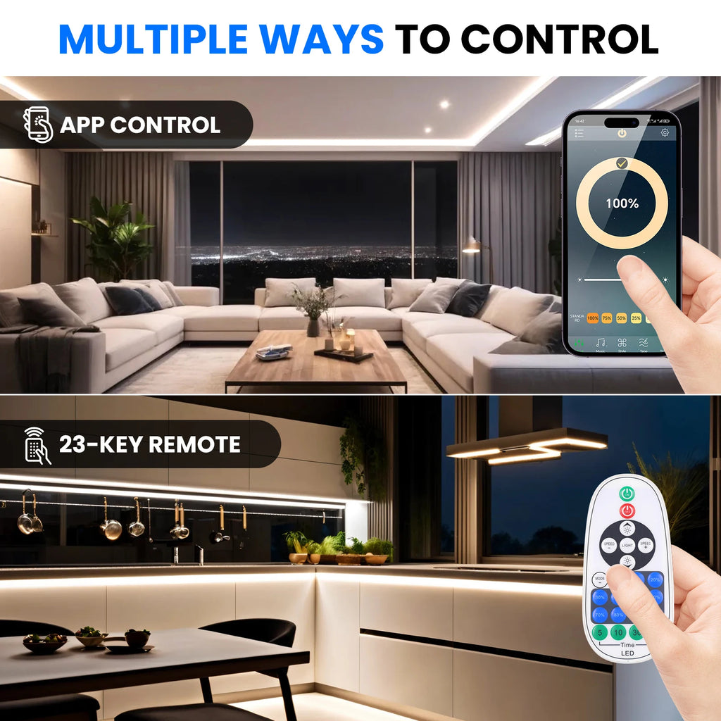 220V Smart COB Strip LED Neon Light 10M 20M 30M 288Leds/m WIFI Bluetooth Dimmable Tape IP67 Waterproof Rope For Room Outdoor