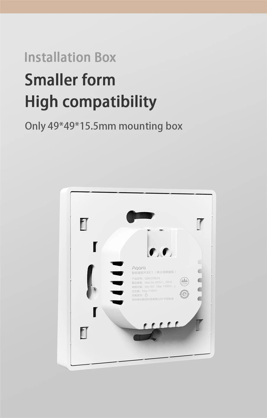 Aqara Smart Wall Switch E1 ZigBee 3.0 Wireless Smart Home Light Button No With Neutral Fire Wire For Xiaomi Mi Home Homekit APP