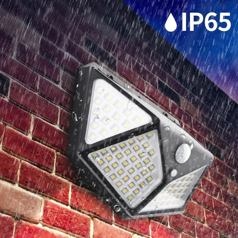 100 LED Solar Motion Sensor Security Light Outdoor Waterproof PIR Spotlight for Yard Garden Path Fence Decoration