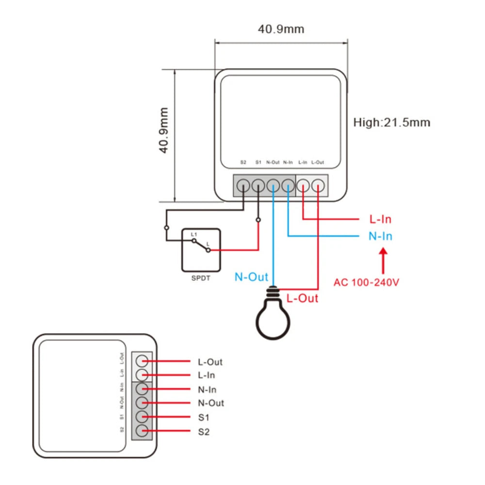 16A Mini ZigBee Smart Switch eWeLink Smart Home DIY Breaker Relay for SmartThings Alice Alexa Google Home Assistant Zigbee2MQTT