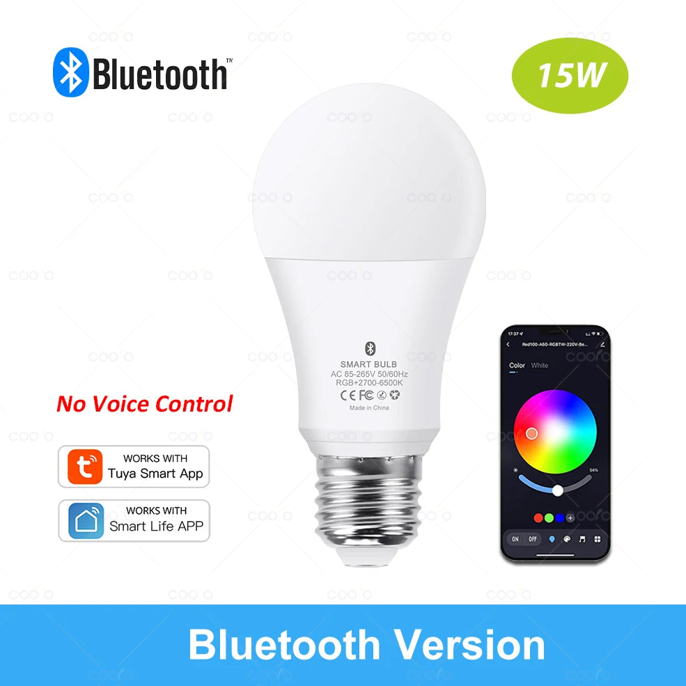 Tuya Wifi/Zigbee/Bluetooth Smart Led Light Bulb Alexa Led Lamp E27 RGB CW WW Smart Lamps For Alexa Google Assistant Smart Life