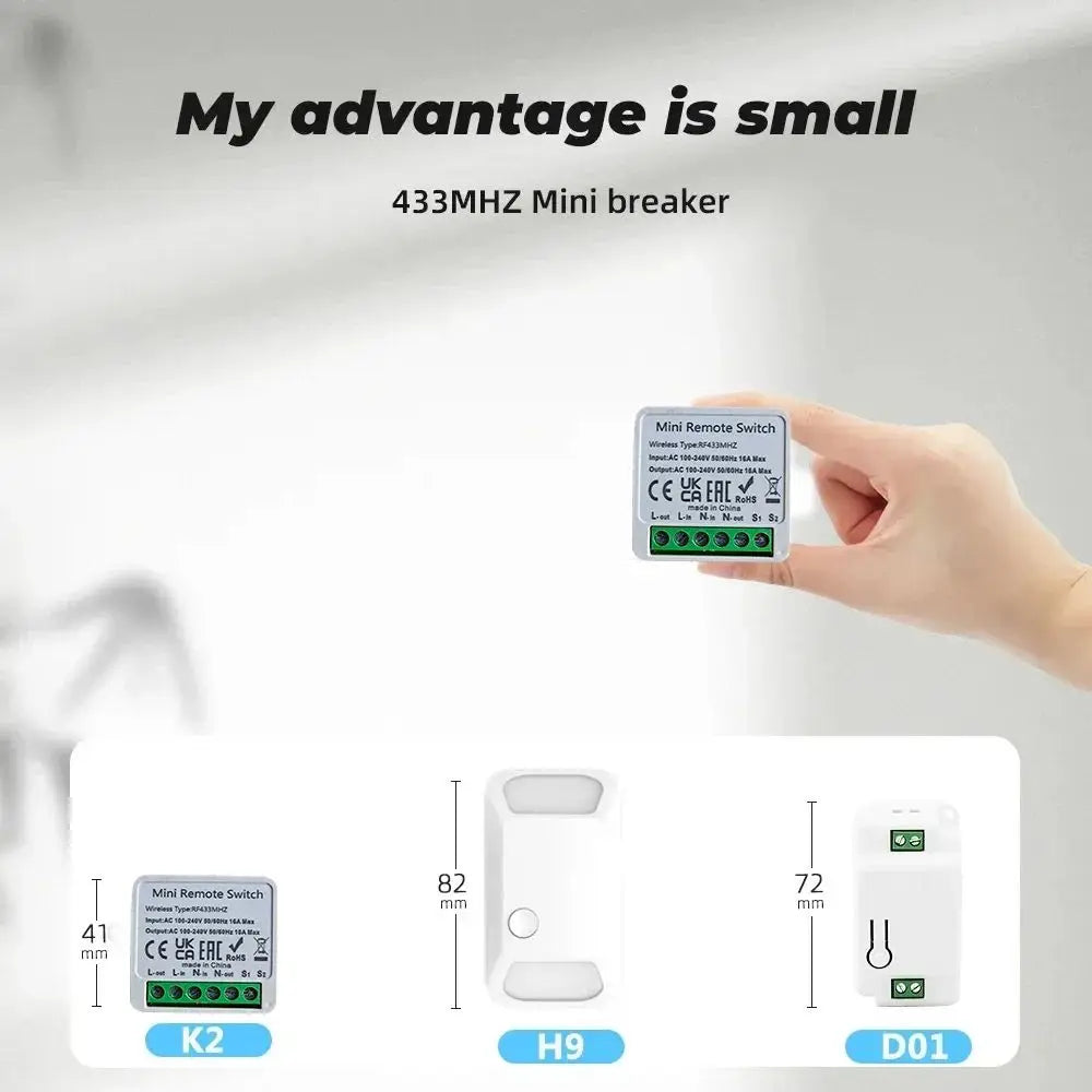 433Mhz RF 86 Wall Panel Switch Wireless Smart Switch Light  with Remote Control Mini Relay Receiver Home Led Light Lamp Fan
