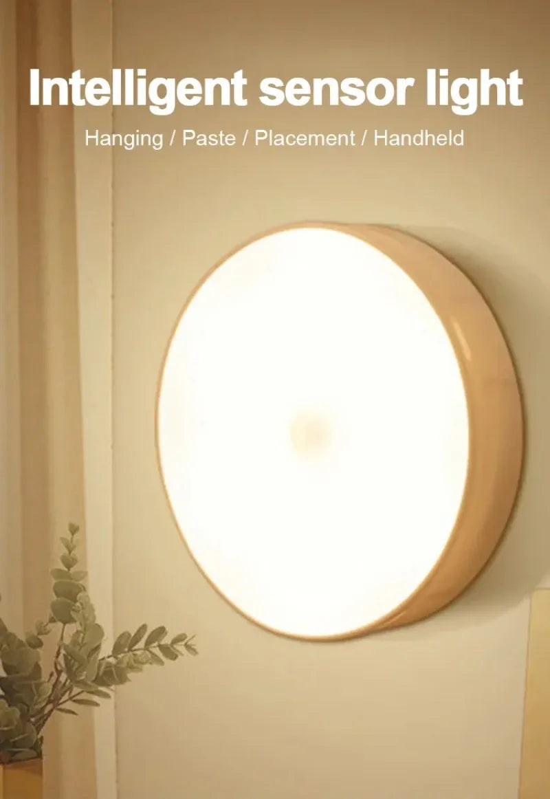 1/3Pcs 8LED Motion Sensor Light Night Light USB Rechargeable Night Lamp for Kitchen Cabinet Wardrobe Lamp Staircase Closet Light