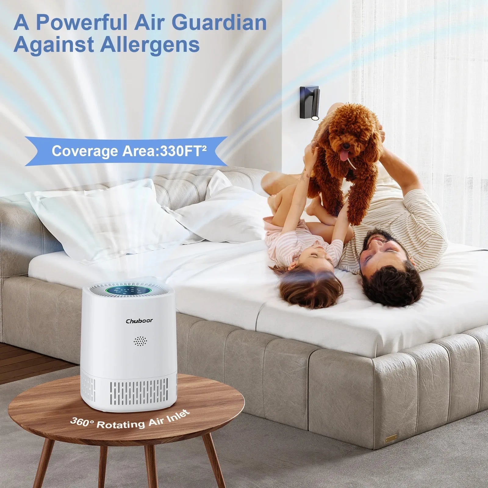 Mi Smart WiFi Pet Air Purifier for Bedroom ,Filter Cleaner H13 True HEPA Filter Smoke Allergies Pet Dander Odor Dust, Office