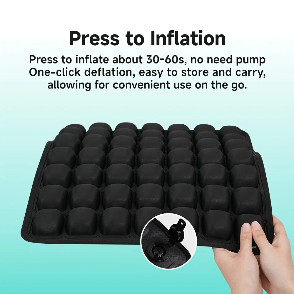 3D Ergonomic Cushion Designed for Extended Sitting Suitable for Office Chairs Car Seats Featuring Adjustable Inflatable Design