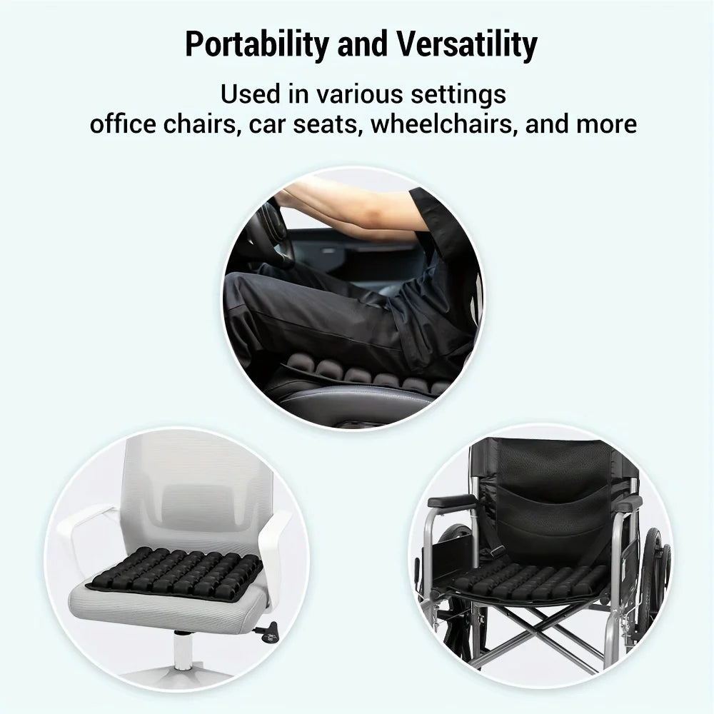 3D Ergonomic Cushion Designed for Extended Sitting Suitable for Office Chairs Car Seats Featuring Adjustable Inflatable Design
