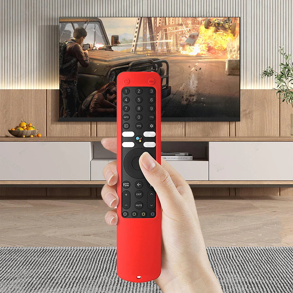 Silicone Case for Xiaomi Ultra HD 4K QLED TV Q2 50" 55" 65" Protective Cover Anti-Drop Protective Sleeve with Anti-lost Lanyard