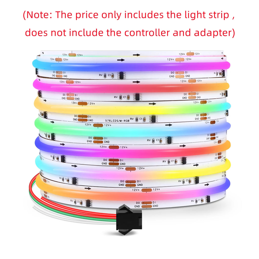 12V Tuya Smart Life App Control RGBIC COB LED Strip Light DIY Addressable WS2811 IC Flexible Tape Ambinet Light for Alexa Google
