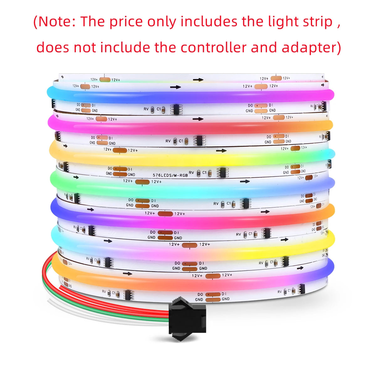 12V Tuya Smart Life App Control RGBIC COB LED Strip Light DIY Addressable WS2811 IC Flexible Tape Ambinet Light for Alexa Google