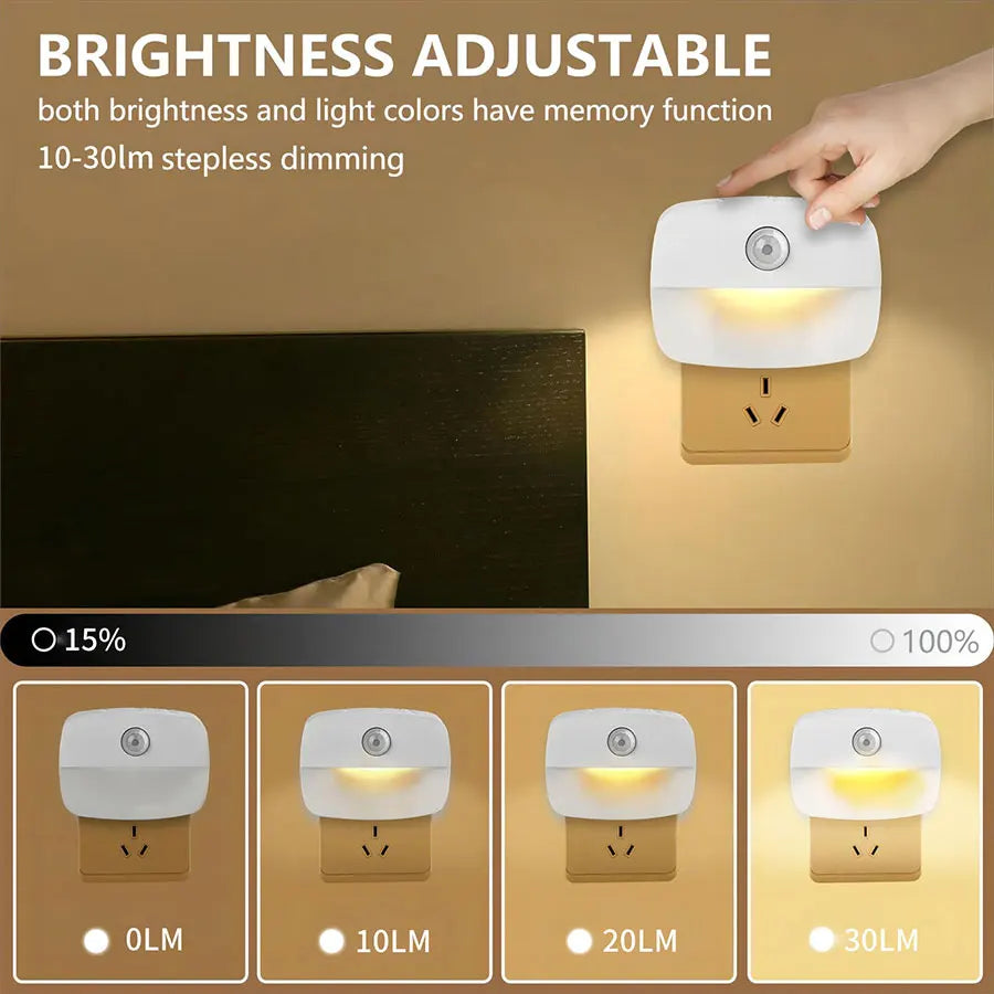 Motion Sensor LED Night Light EU/US Plug in Socket 3 Modes Night Lamp For Room Kitchen Hallway Human Induction Emergency Lightin