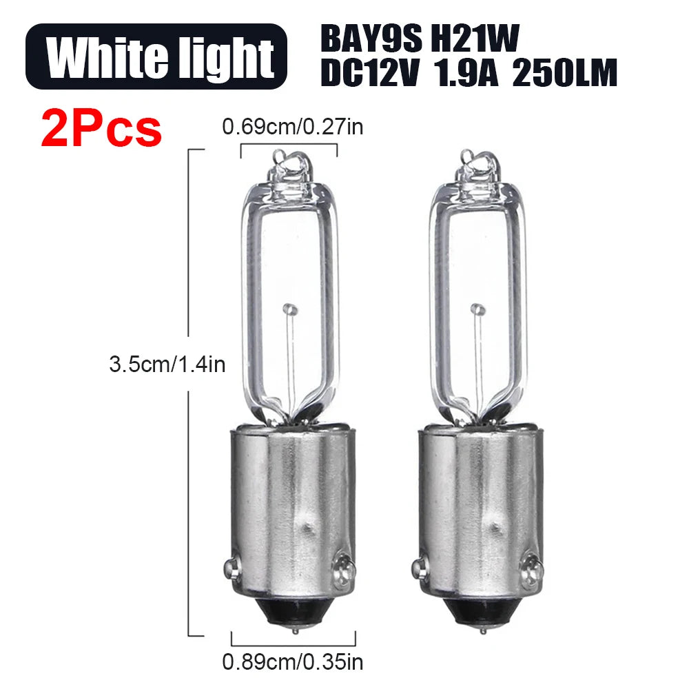 12V Car Halogen Brake Indicator Signal Lamp BAY9S H21W Car Light Bulb Quartz Glass Halogen Clearance Lights 250LM