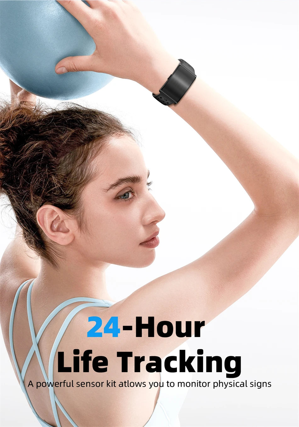New GPS Trajectory AI Health Bracelet Heart Rate Blood Pressure HRV Monitor Call Reminder Smart Watch Sport Band Fitness Tracker