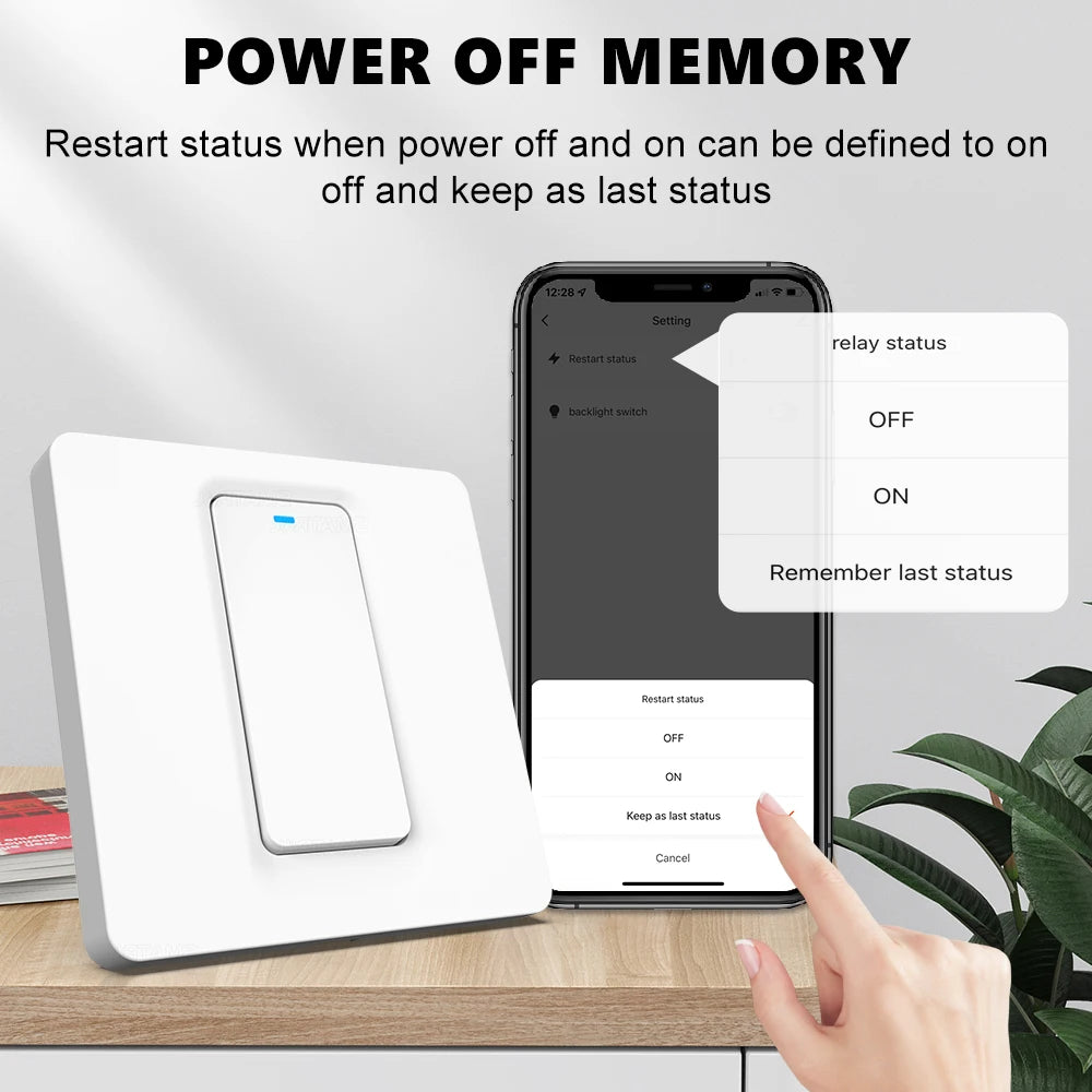 Tuya Zigbee Smart Switch No Neutral Wire No Capacitor 1/2/3Gang EU Wall Push Light Switch Smart Life APP Voice for Alexa Google