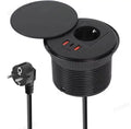 FUNAYA Embedded Circular Desktop Socket EU SG UK Plug with USB TYPE-C Charging Built-in Desk Countertop Table Extension Outlets