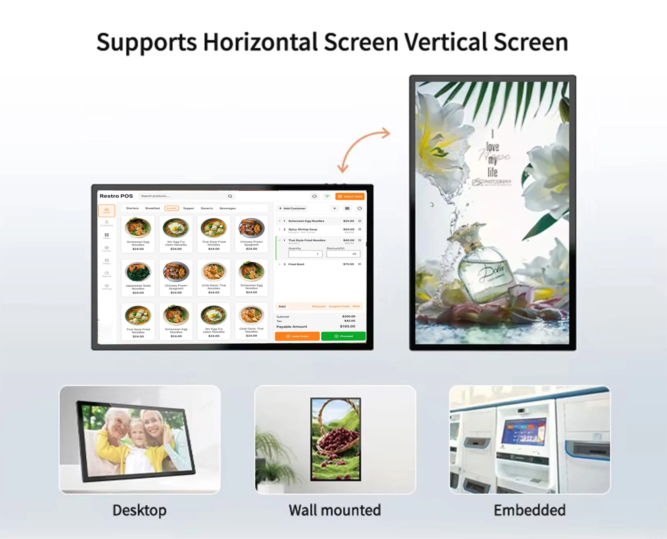 Smart Home Tablet Wall Mount with Double-Sided Lights 15.6 Inch FHD Touch Screen Android 14 8-Core 4G 64G POE for Home Assistant
