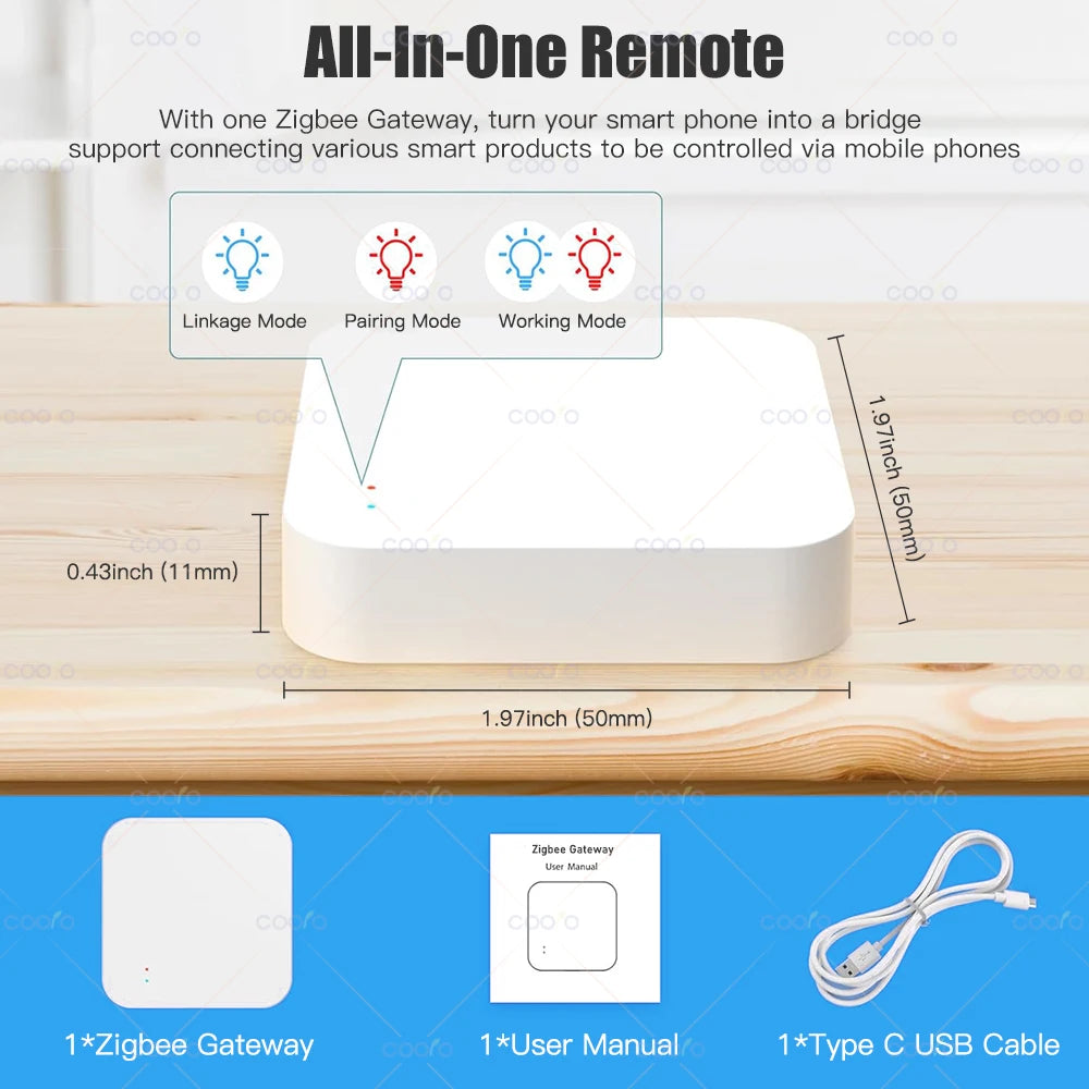 ZigBee 3.0 Smart Gateway Hub eWeLink APP Smart Home Automation Home Bridge Works with Alexa Google Home Alice