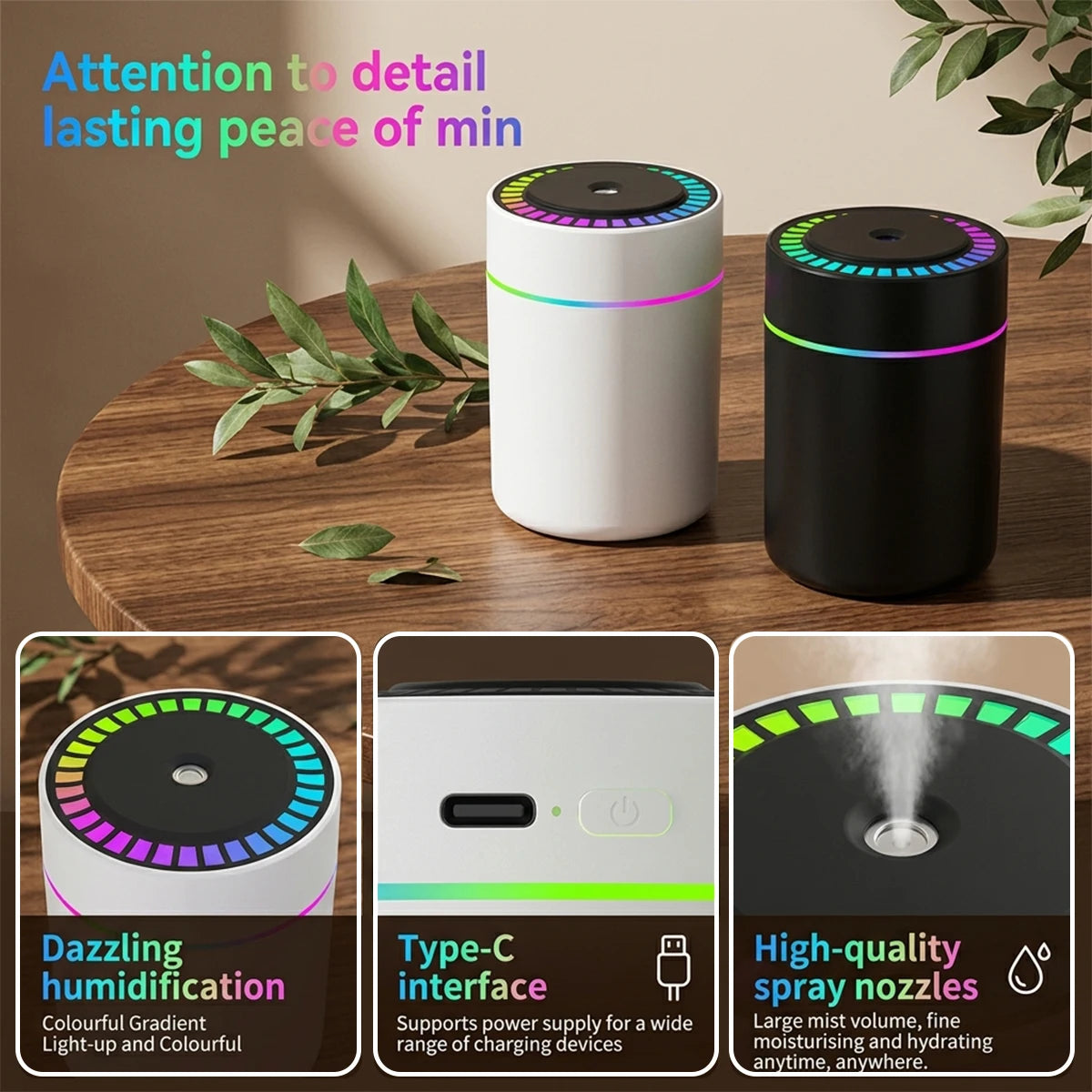 180ML Mini Air Humidifier USB Electric Aroma Diffuser Essential Oil Purifier Aromatherapy Mist Maker Lights For Car Home Bedroom