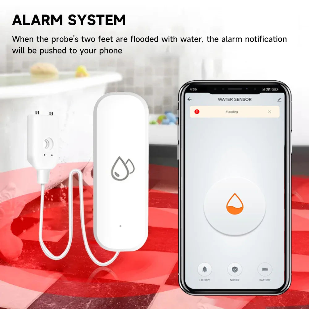 ZigBee Water Sensor Leakage Alarm Flood Leak Detector Smart Home APP Remote Control Smart Home Security Protection