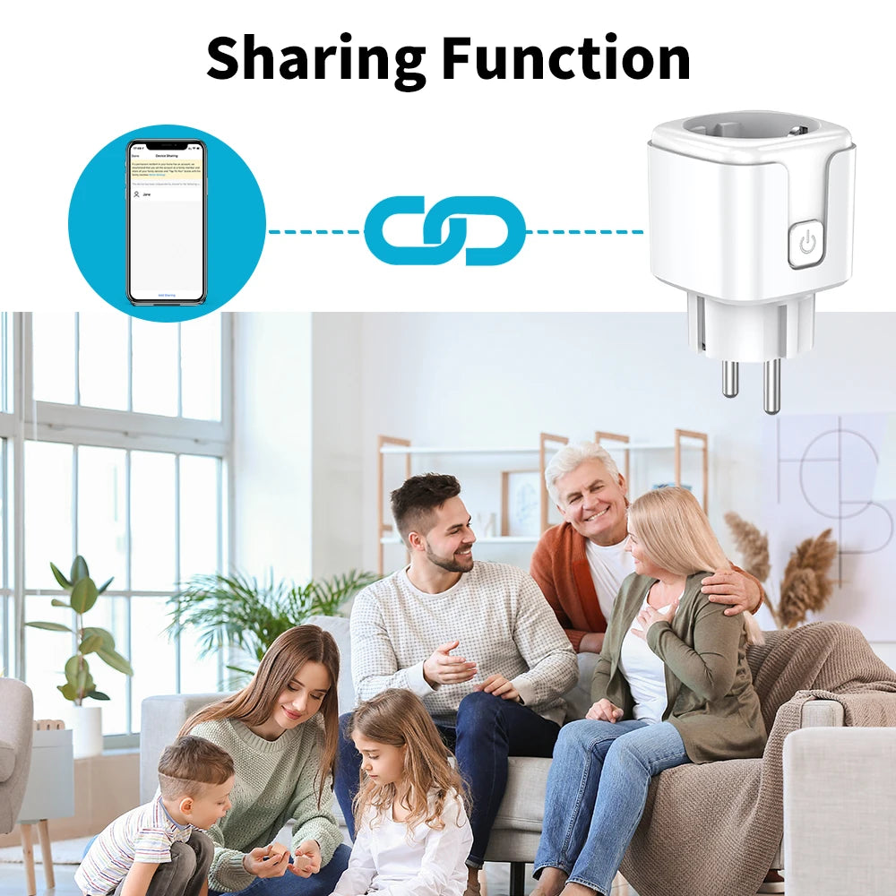 Ewelink Smart WiFi EU Plug Socket With Power Monitoring Timing Function 16A/20A Outlet Voice Works with Alexa Google Home Alice