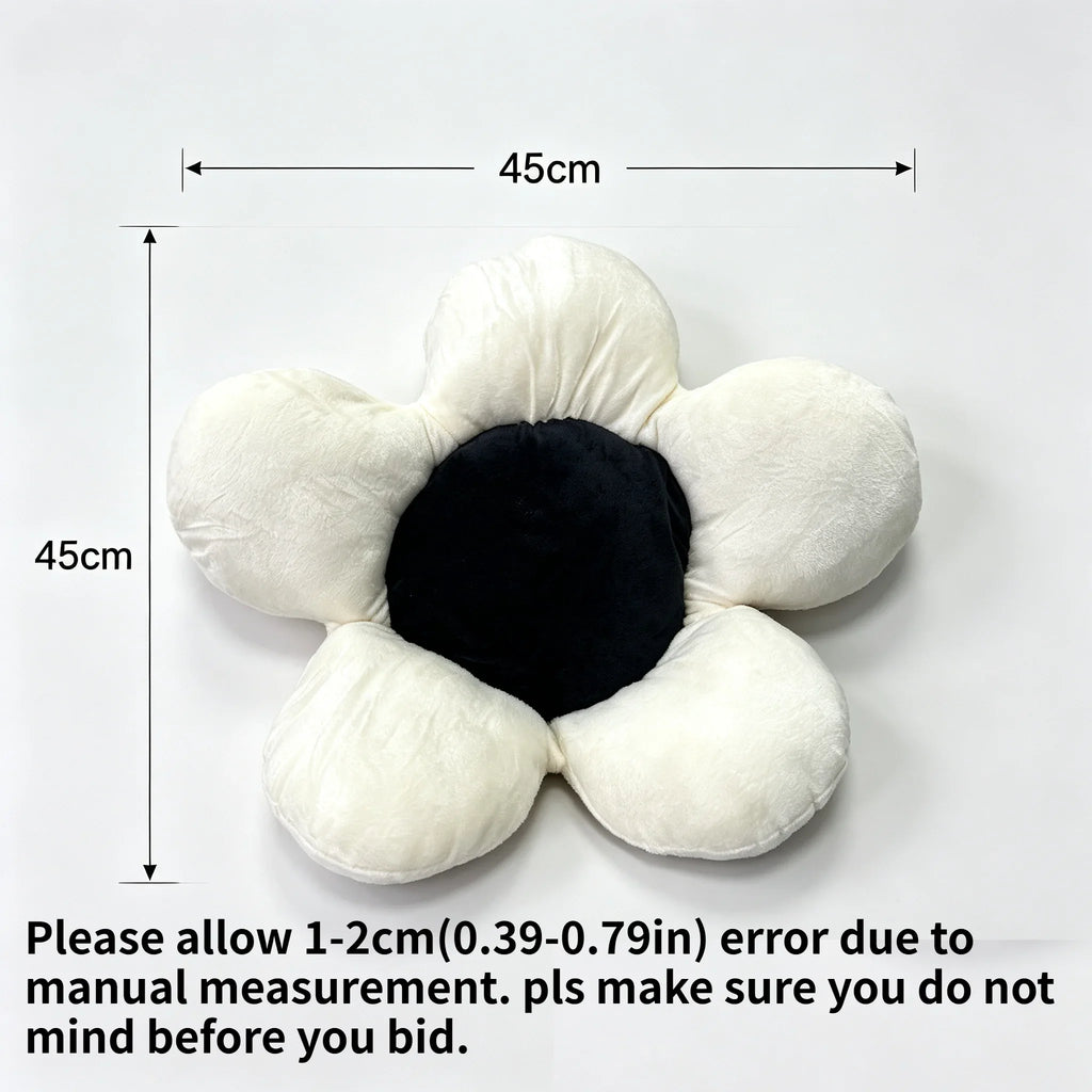 KKJOY Flower Plush Seat Cushion Car Waist Support Pillow Office Nap Backrest Sofa Decor Throw Cushion