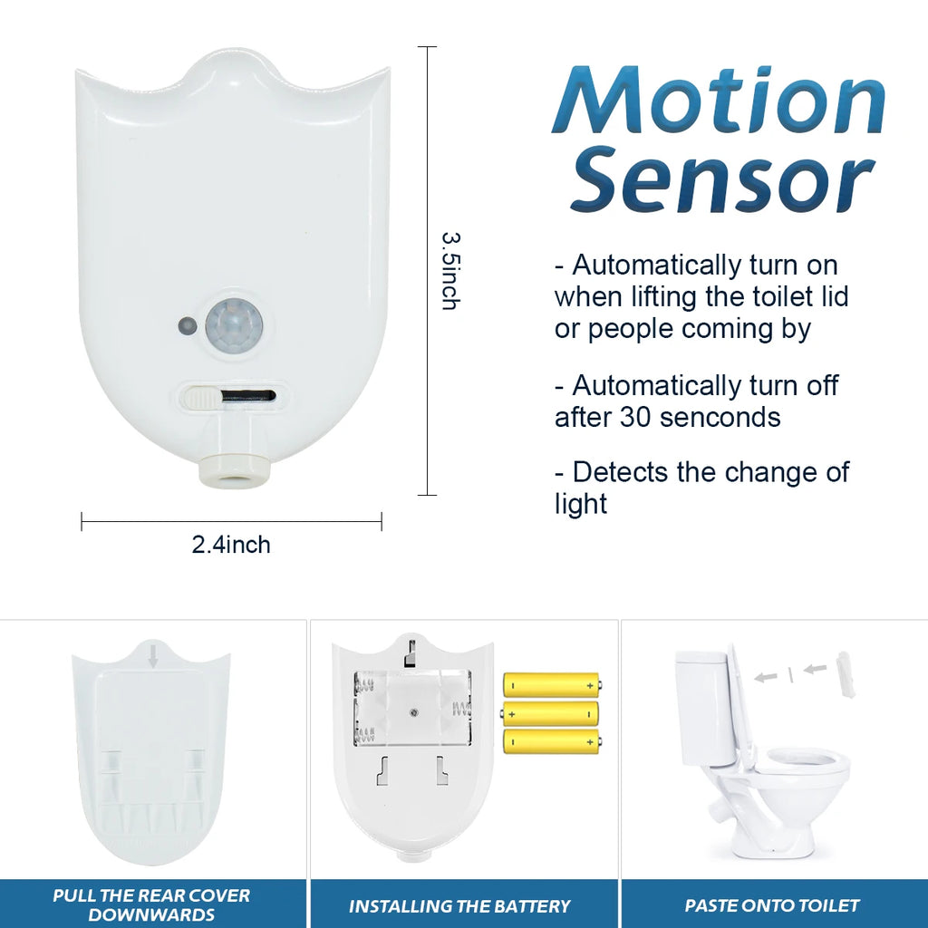 Motion Sensor LED Backlight Toilet Projection Lamp Creative Toilet Mini Night Lamp Toilet Bowl Seat Sensor Lighting Lamp