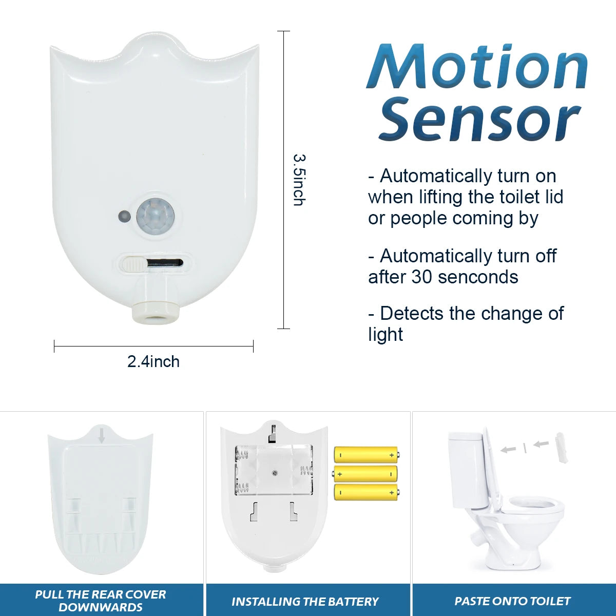 Motion Sensor LED Backlight Toilet Projection Lamp Creative Toilet Mini Night Lamp Toilet Bowl Seat Sensor Lighting Lamp