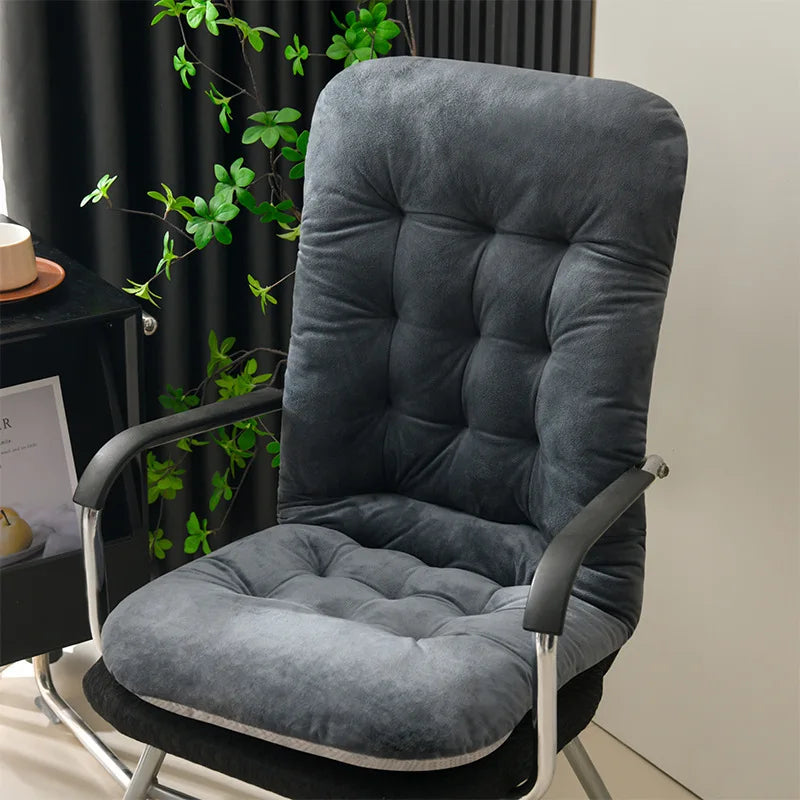 Ultra-Soft Fleece Integrated Seat and Back Cushion, Thickened Winter Pad for Bench, Office Chair, Lounge Chair & Rocking Chair